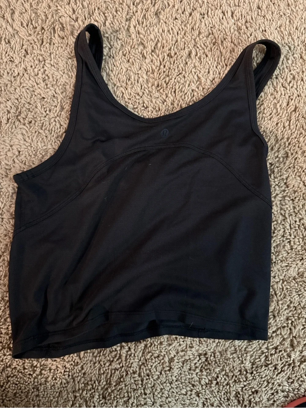 lululemon athletica Black Scoop Neck Racerback Crop Top
